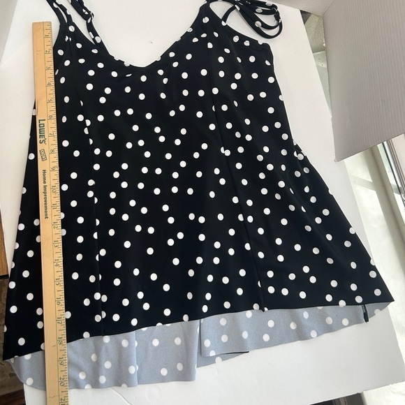 Swim Solutions Tankini Size 10 Black & White Polka Dots - Picture 14 of 14